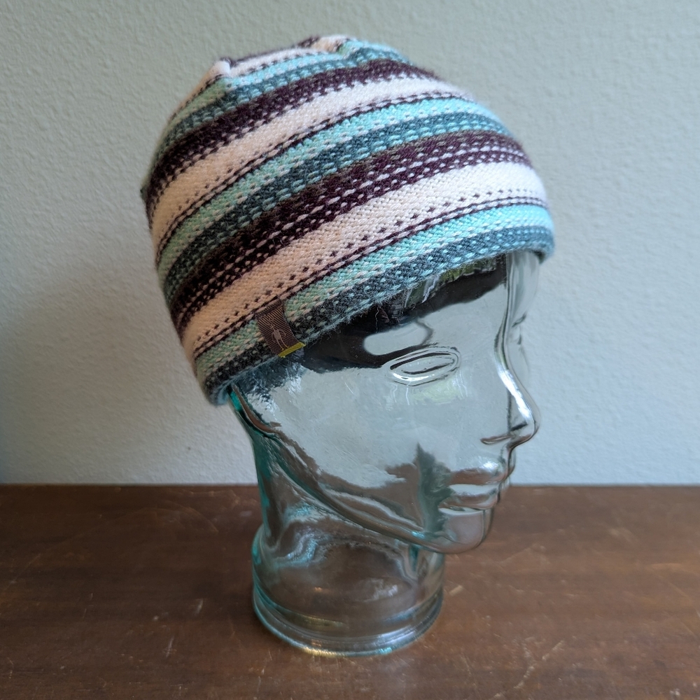 Smartwool Blue/Brown/White Striped Beanie
